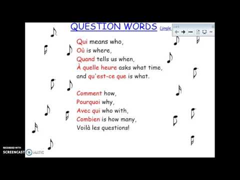 French Question Word Song F1A2 2017