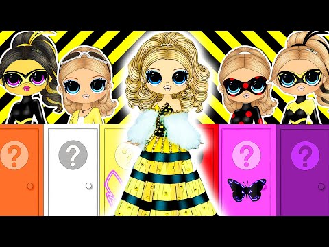 Miraculous Ladybug: Chloe Queen Bee, Secret Closets and School Prom Dress - DIY Paper Dolls & Crafts