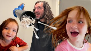 Q-TiP LAUNCHER for my BiRTHDAY!! Adley n Niko are Sea Monkey Buddies & Surprise Breakfast in a Pool