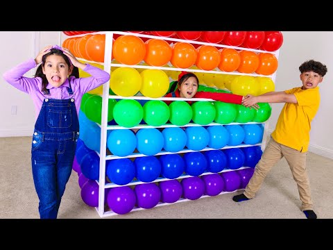 Ellie & Eric Balloon Cube Challenges to Rescue Eva