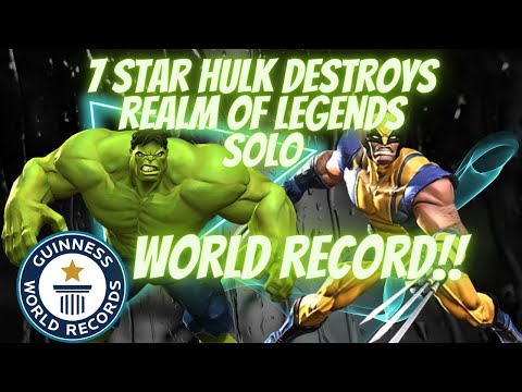 7 Star Hulk Destroys Realm Of Legends Solo Insane Damage WORLD RECORD 15 MINUTES Full Legends Run!!