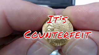 My $2.50 Gold Indian Coin Is Counterfeit !!!! Is Yours??