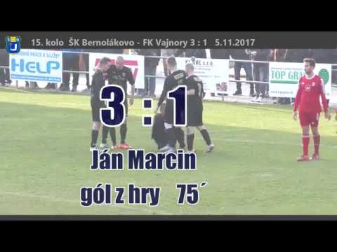 ŠK Bernolákovo - FK Vajnory 3:1 5.11.2017 15.kolo Góly