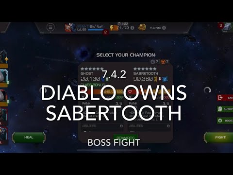 Act 7.4.2 Sabertooth Boss | Diablo Perfect Counter | Marvel Contest Of Champions