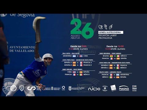 [EN DIRECTO] XI Campeonato del Mundo de Pelota Vasca sub 22, jornada del lunes 26 de agosto por la tarde