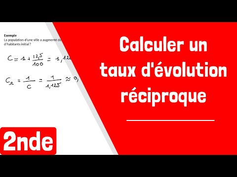 Comment calculer un taux d'évolution réciproque ?