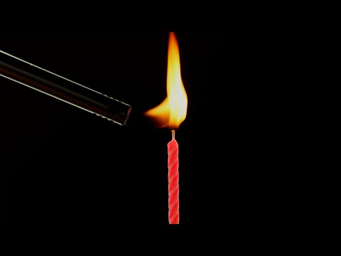 One Birthday Candle Burning in 4K