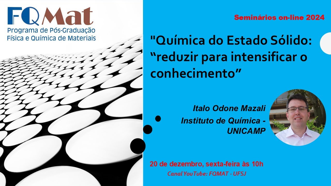 Seminário 09 - 2024/2 - Prof. Dr. Italo Odone Mazali - IQ-Unicamp