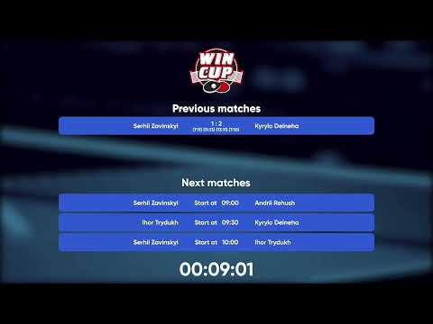 08:00 Serhii Zavinskyi 1 - 3 Kyrylo Deineha West 1 WIN CUP 10.11.2022 | TABLE TENNIS WINCUP