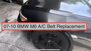 Squeal noise 2006-2010 BMW M5, M6 S85 V10 motor A/C belt replacement tutorial install instructions