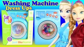 JUST LIKE HOME WASHING MACHINE Toy Play Dress Up Doll Clothes Princess Elsa Anna Gowns
