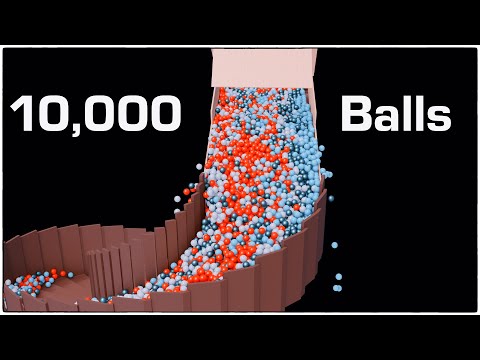 10,000 Balls on Spiral stairs