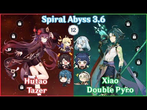 【GI】Hutao Tazer x Xiao Double Pyro - Spiral Abyss 3.6 Full Star Clear! Ft: Faruzan