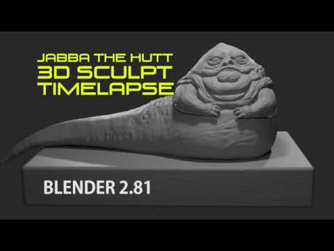 JABBA The HUTT 3D TIMELAPSE in Blender 2.81 using the sculpt mode.One day build.
