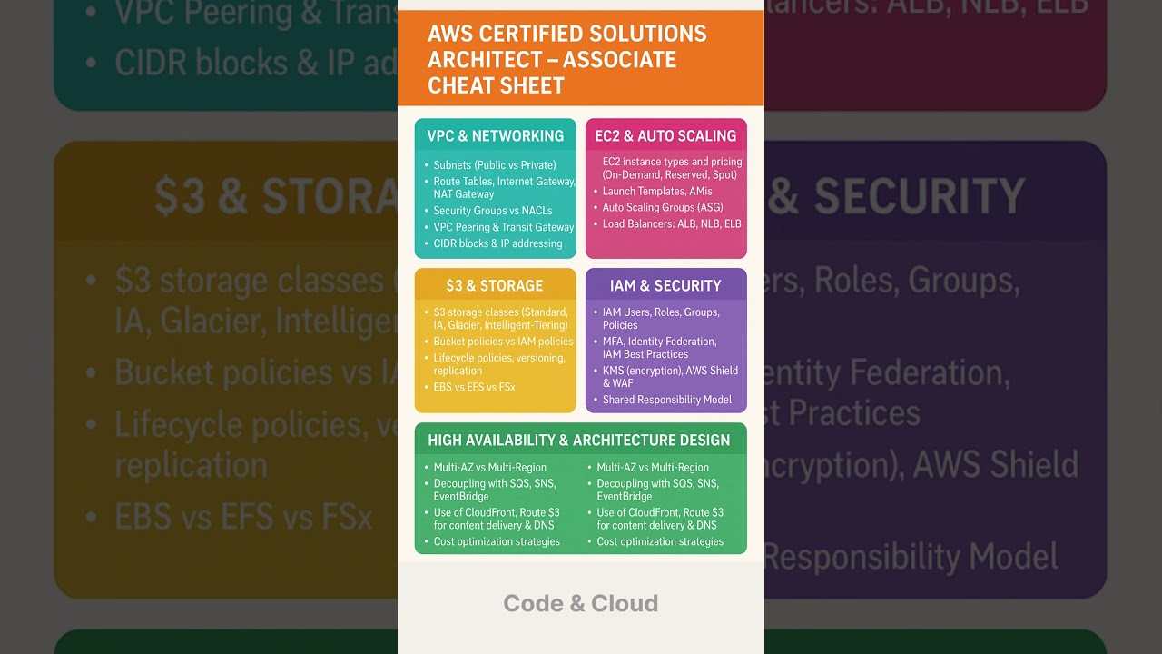 AWS-Associate Exam Cheat Sheet! #aws #solutionsarchitect #cloudcomputing