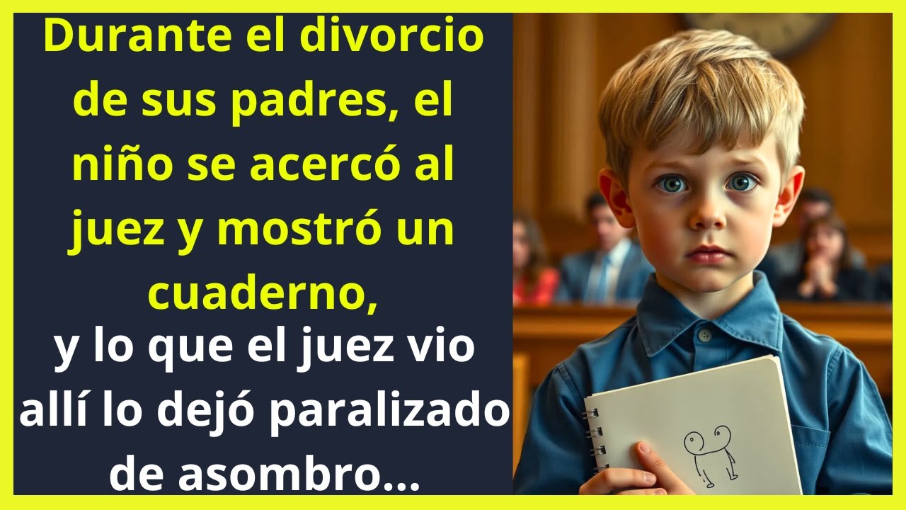 Durante el divorcio, el niño mostró un cuaderno al juez y lo que vio lo dejó en shock...