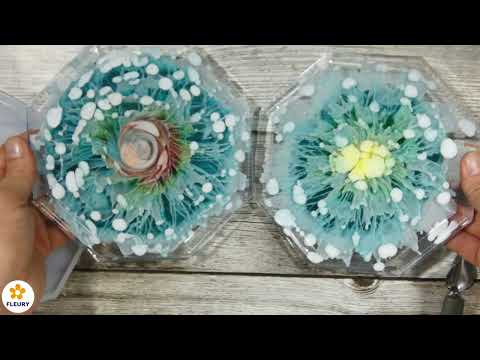 Epoxidharz Untersetzer mit Blütenlook (Alcohol Ink) | Resin Art Tutorial (Deutsch)