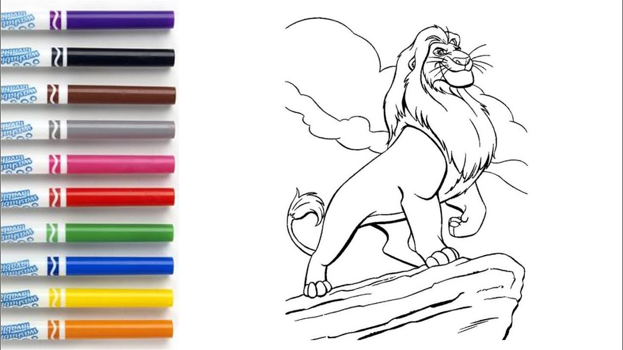 How to Color Lion King - Coloring Book Page