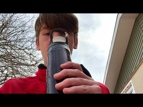 Attempting to chug A 24 oz water bottle fail