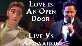 Frozen | Love Is An Open Door | Live Vs Animation | Side By Side Comparison (Santino Fontana)