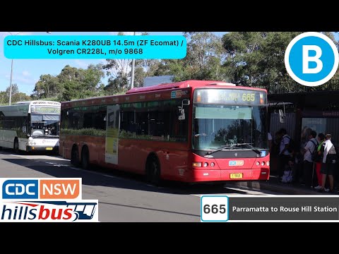 CDC Hillsbus: Scania K280UB 14.5m (ZF Ecomat) / Volgren CR228L, m/o 9868