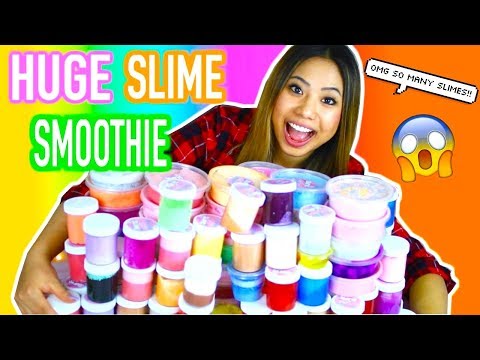 MIXING ALL MY SLIMES!! DIY GIANT SLIME SMOOTHIE!! Video