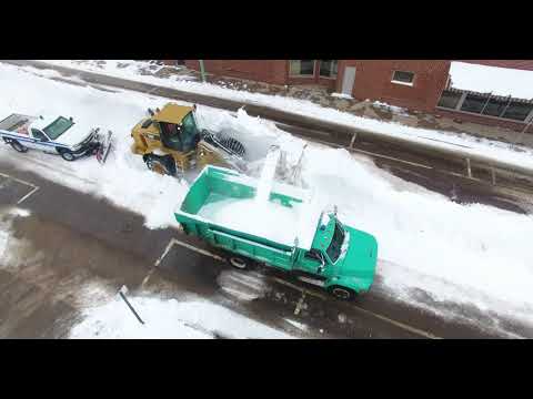01 25 18 Downtown Fairmont MN Snow Removal After Winter Storm Jaxon  4