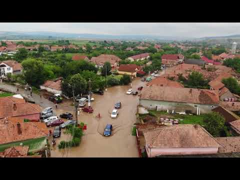 Inundații în satul Șard, județul Alba