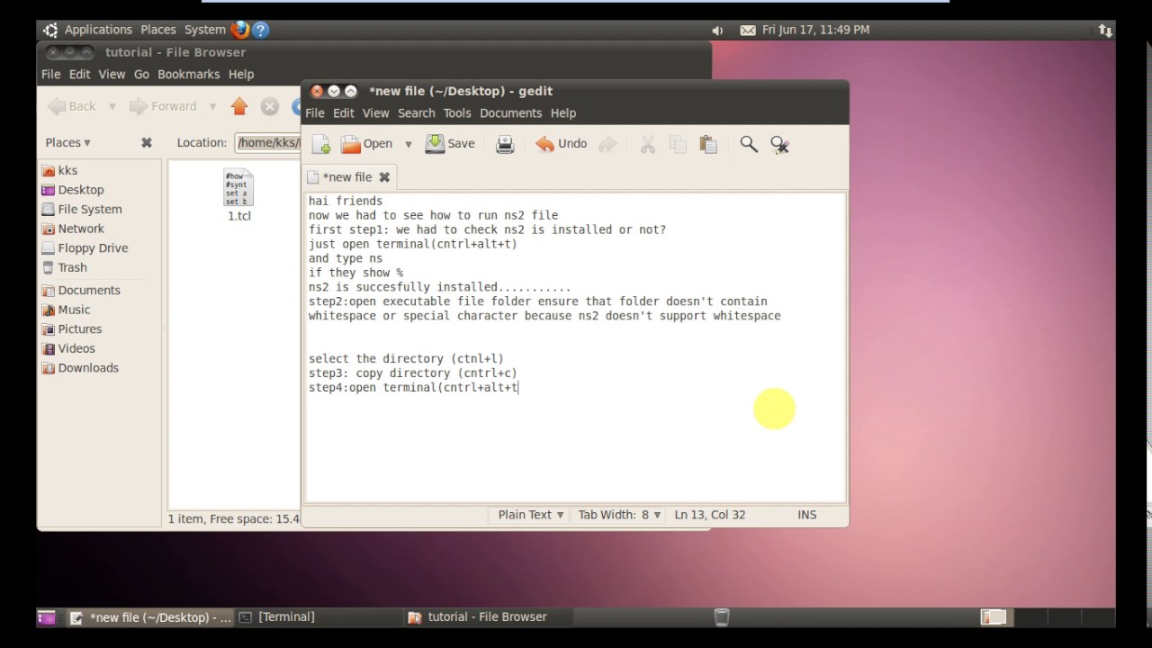 Ns2 File Execution command