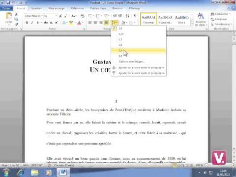 comment regler l'espace entre les lignes sur word