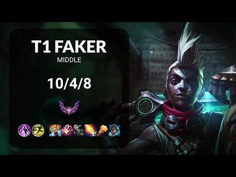 T1 Faker Ekko vs Zoe MIDDLE - KR MASTER Patch 15.6