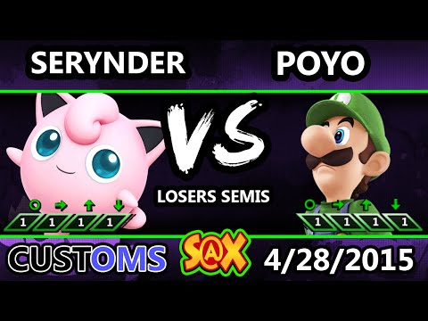 S@X Customs - Poyo (Luigi) Vs. Serynder (Jigglypuff) - SSB4 Losers Quarters - Smash Wii U