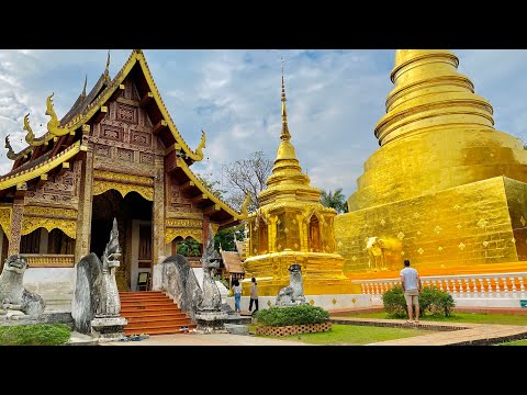 [4K] Excursão ao Templo da Tailândia - Chiang Mai Wat Phra Singh - Tailândia 🇹🇭- 4K 60fps