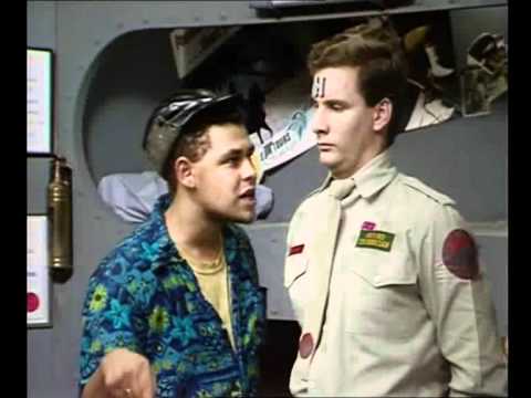 Red dwarf-lister and rimmer (the middle)