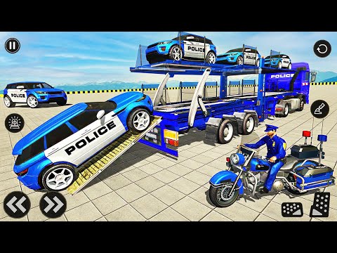 Transporting Police Car & Bike in Multi Trailer Transport Truck 3D - Android Gameplay