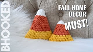 QUICK Fall project - Crochet Candy Corn Decor