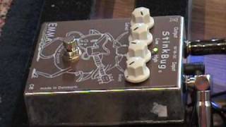 Video thumbnail for EMMA Electronics Stinkbug Overdrive guitar effects pedal demo w Les Paul & Blues Jr Amp by gearmanndude