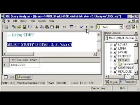 Sql Server Tutorial T Sql Replace Stuff Len Left Right Charindex