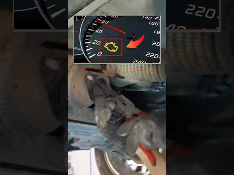 The engine warning light is on due to a faulty O2 sensor.
