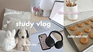 STUDY VLOG: finals week📓🎀|| how to study for exams, what i eat in a week, productive ☃️⛸️