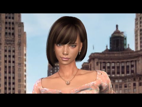 the sims 4 custom content download brown hair female Yvonne Gauthier by Bonita100 Cas Video Preview