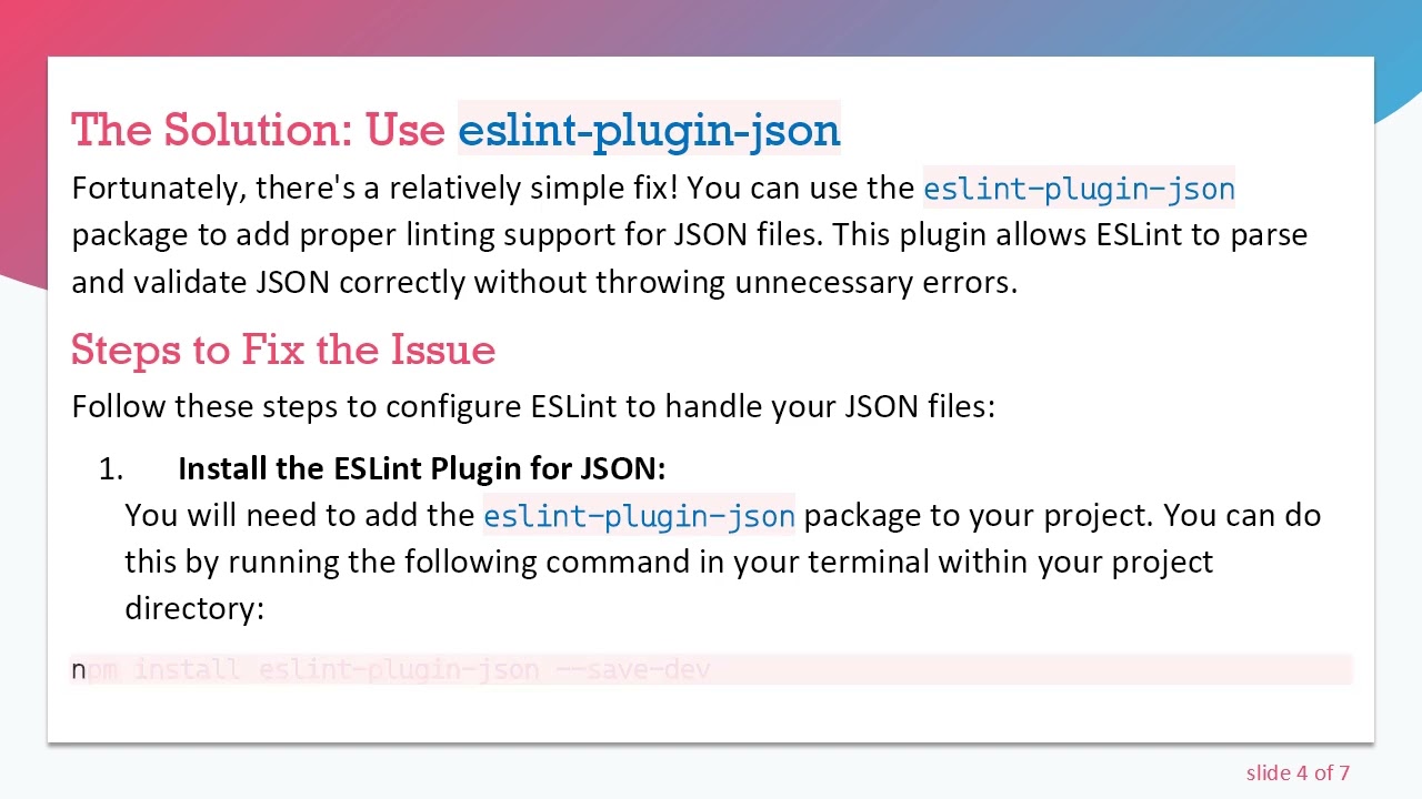 How to Fix ESLint Errors on JSON Files