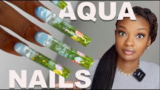 EASTER AQUA NAILS ! | How to do aqua nails 