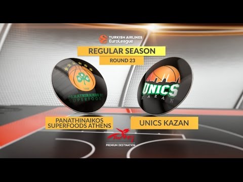EuroLeague Highlights RS Round 23: Panathinaikos Superfoods Athens 83-82 Unics Kazan