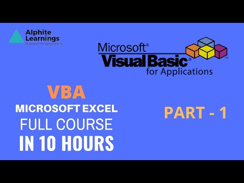Complete Excel VBA Program Part -1 | Complete Tutorial in 10 Hours | Certification Course