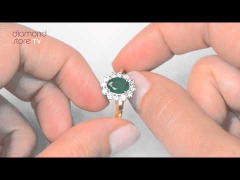FET26 G - Emerald 1.15ct And Diamond 0.50ct 18K Gold Ring