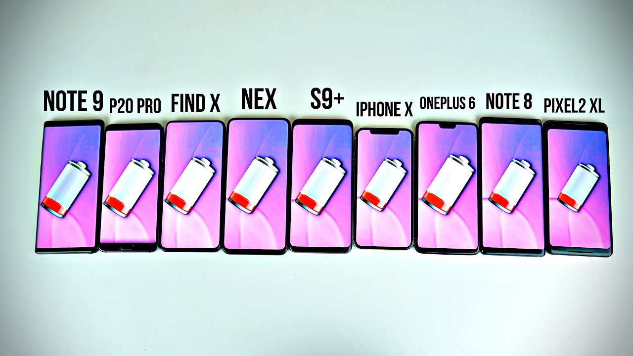 Note 9 vs S9+ / Find X / P20 Pro / iPhone X / NEX / Note 8 / OnePlus 6 / Pixel 2 BATTERY DRAIN TEST