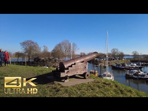 4K Woudrichem - Loevestein Castle - Walking Video - The Netherlands 🇳🇱