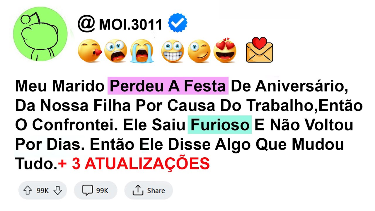 história - Meu Marido Perdeu A Festa De Aniversário, Da Nossa Filha Por Causa Do Trabalho, Então...