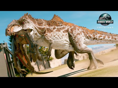 GIGANTOSAURUS VS ALL DINOSAURS IN MALTA MAP – ULTIMATE BATTLE  JURASSIC WORLD EVOLUTION 3